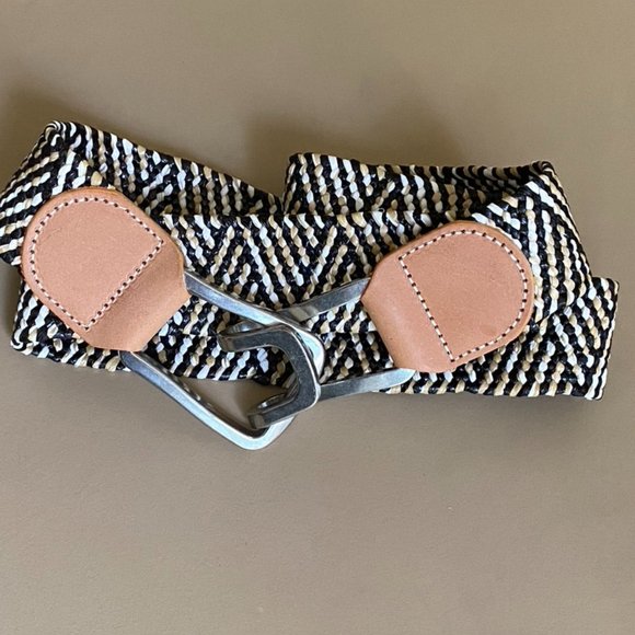 Coldwater Creek Accessories - Coldwater Creek Raffia Stretch Belt Silver 1X/2X